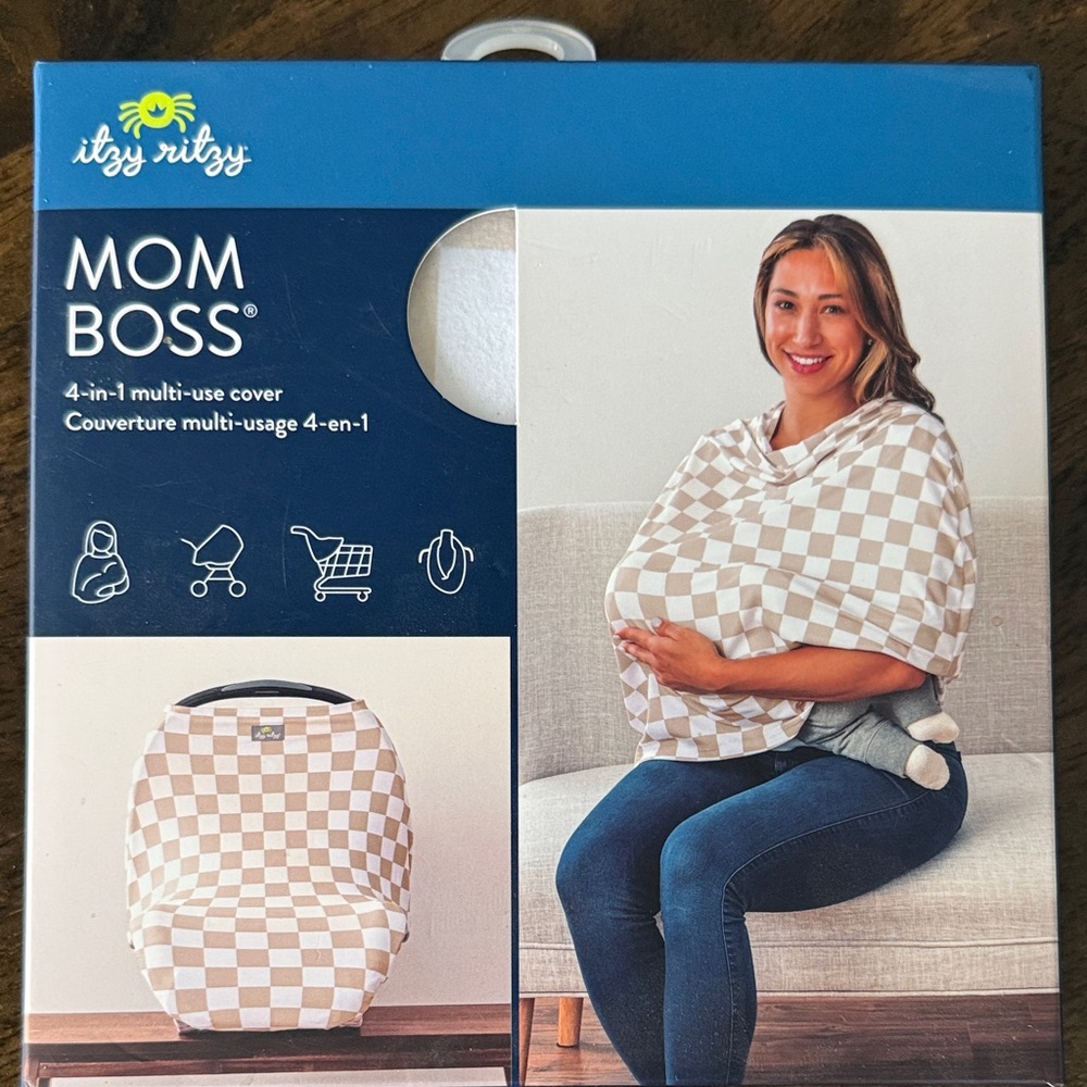 Itzy Ritzy Beige and White Multi-Use Nursing Cover